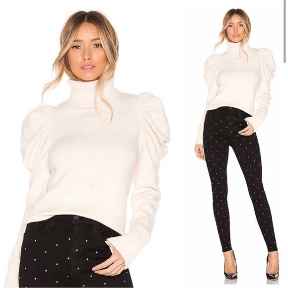 Tularosa Sweaters - TULAROSA NWT RaeLynn Sweater Puff Sleeve Ivory Size Large $148 MSRP Revolve